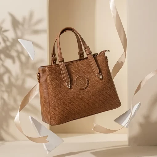 Τσάντα Γυναικεία Χειρός Ψάθα Fragola KA19 Καφέ