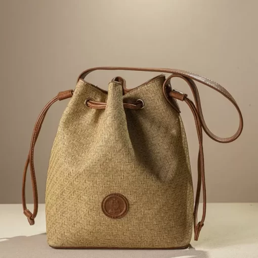 Γυναικεία Τσάντα Πουγκί Fragola Ψάθινη Μπεζ KA22