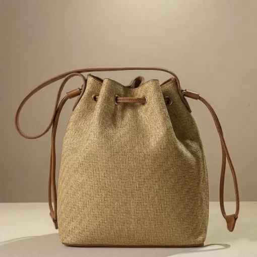 Γυναικεία Τσάντα Πουγκί Fragola Ψάθινη Μπεζ KA22