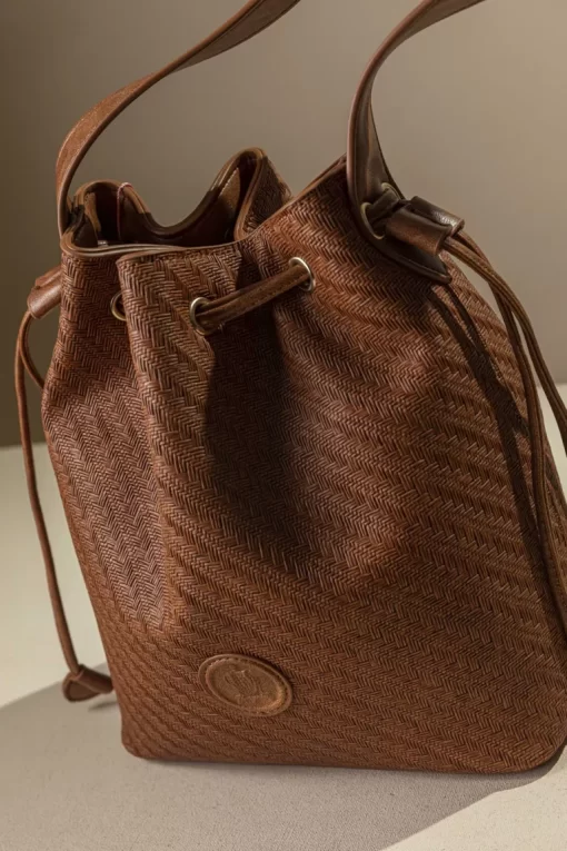 Γυναικεία Τσάντα Πουγκί Fragola Ψάθινη Καφέ KA22