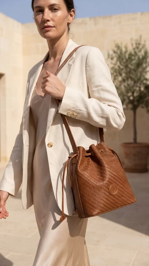 Γυναικεία Τσάντα Πουγκί Fragola Ψάθινη Καφέ KA22