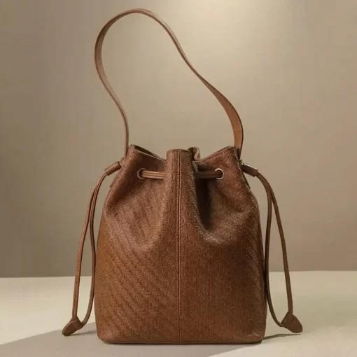 Γυναικεία Τσάντα Πουγκί Fragola Ψάθινη Καφέ KA22