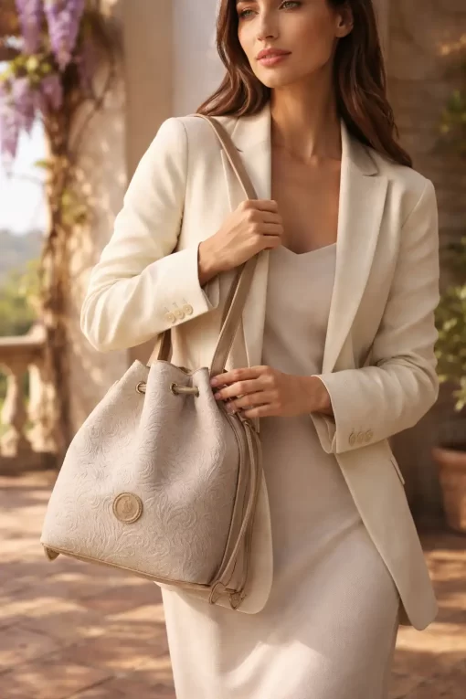 Γυναικεία Τσάντα Πουγκί Fragola Εκρού KA22