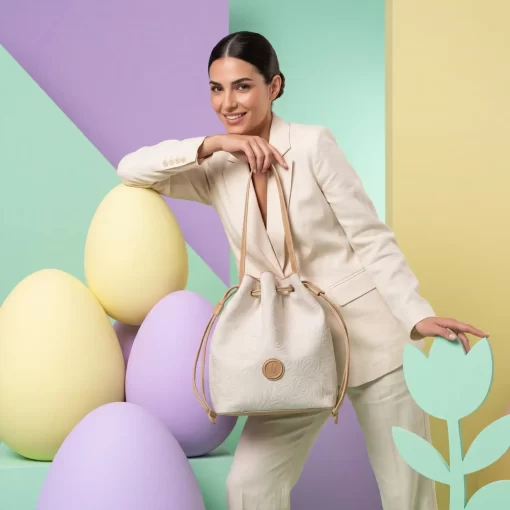 Γυναικεία Τσάντα Πουγκί Fragola Εκρού KA22