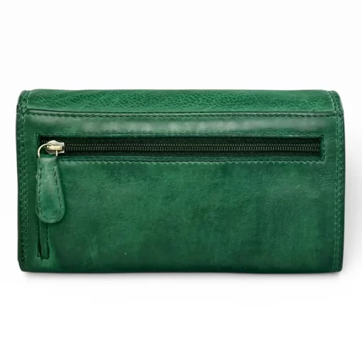 Δερμάτινο Γυναικείο Πορτοφόλι Μεσαίου Μεγέθους Calfnero MK58 Πράσινο