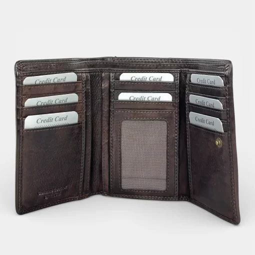 Δερμάτινο Γυναικείο Πορτοφόλι Μεσαίου Μεγέθους Calfnero ML8268 Καφέ