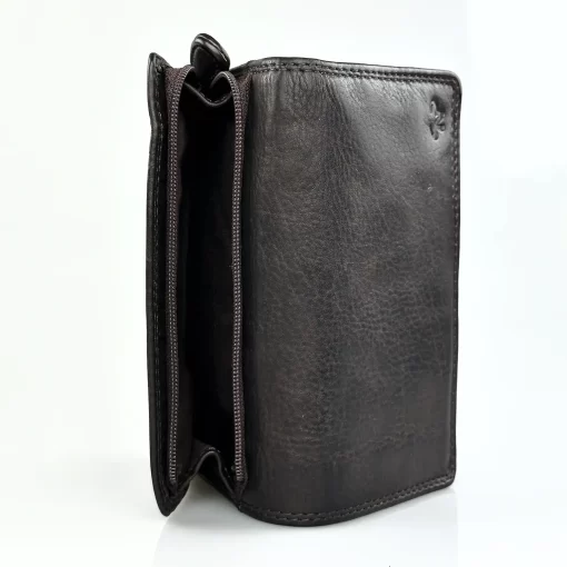 Δερμάτινο Γυναικείο Πορτοφόλι Μεσαίου Μεγέθους Calfnero ML8268 Καφέ