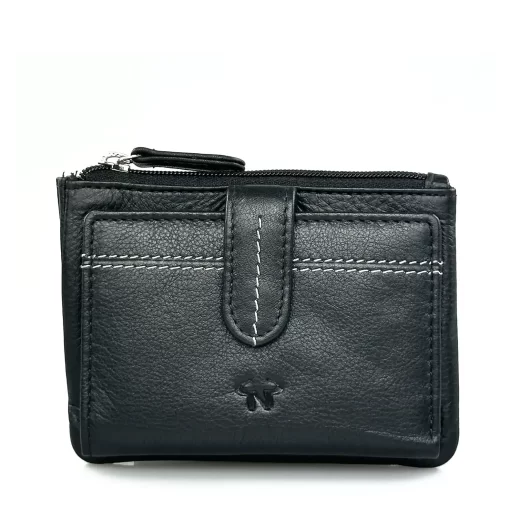 Δερμάτινο Γυναικείο Πορτοφόλι Μικρού Μεγέθους Calfnero MY6550 Μαύρο