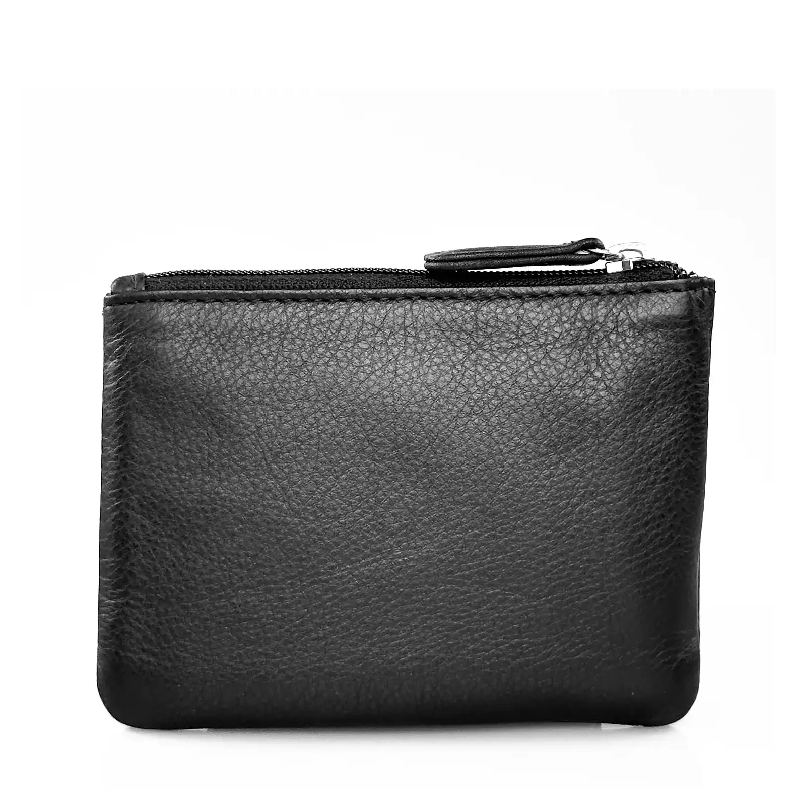 Μικρό μαύρο γυναικείο πορτοφόλι Calfnero MY6550 από γνήσιο δέρμα με εξωτερικό φερμουάρ για κέρματα.