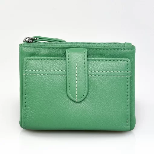 Δερμάτινο Γυναικείο Πορτοφόλι Μικρού Μεγέθους Calfnero MY6550 Πράσινο Ανοιχτό