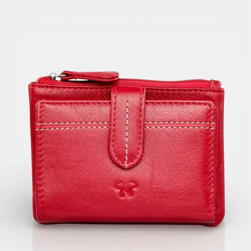 Δερμάτινο Γυναικείο Πορτοφόλι Μικρού Μεγέθους Calfnero MY6550 Κόκκινο