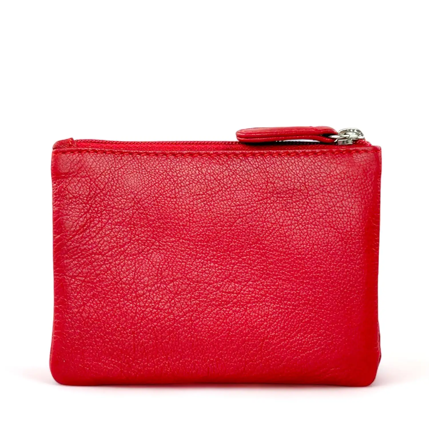 Μικρό κόκκινο γυναικείο πορτοφόλι Calfnero MY6550 από γνήσιο δέρμα με εξωτερική θήκη για κέρματα.