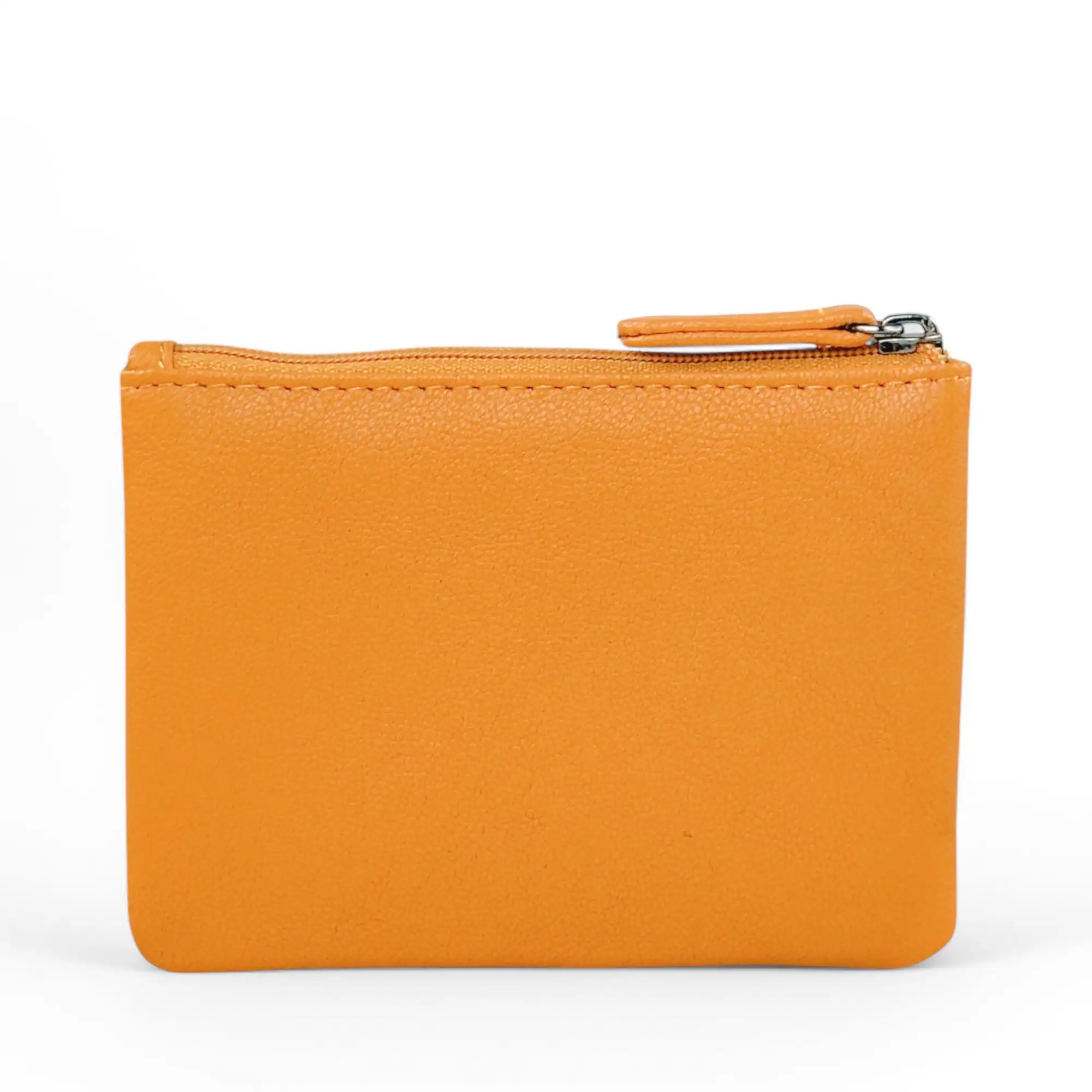 Μικρό κίτρινο γυναικείο πορτοφόλι Calfnero MY6550 από γνήσιο δέρμα με εξωτερικό φερμουάρ.