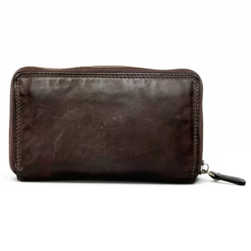 Δερμάτινο Γυναικείο Πορτοφόλι Μεσαίου Μεγέθους Calfnero N1008 Καφέ
