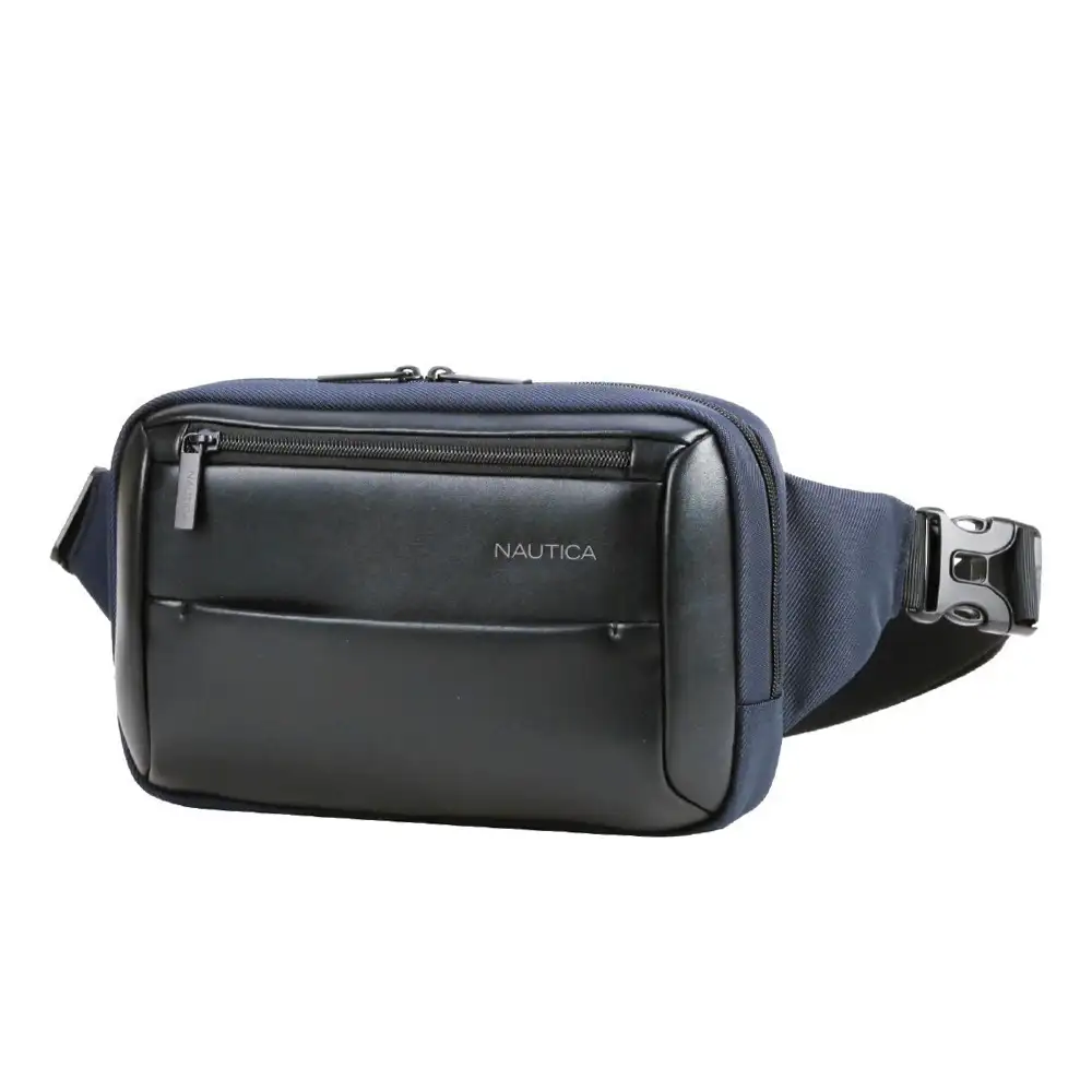 Ανδρική navy blue τσάντα μέσης Nautica N2762 με τρεις θήκες.