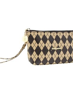 Fragola Πορτοφόλι Γυναικείο μεσαίο μέγεθος PC014-BEIGE SQUARES