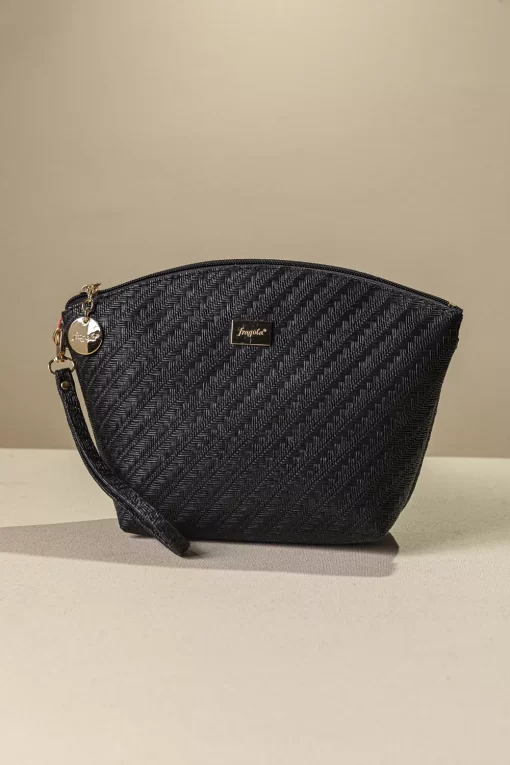 Γυναικείο Τσαντάκι Νεσεσέρ Χιαστί Ψάθινο Fragola PC018STRW Μαύρο