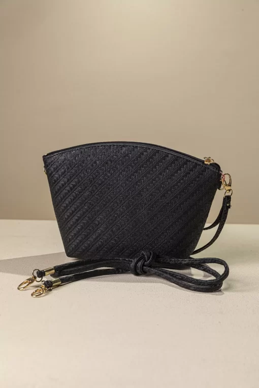 Γυναικείο Τσαντάκι Νεσεσέρ Χιαστί Ψάθινο Fragola PC018STRW Μαύρο