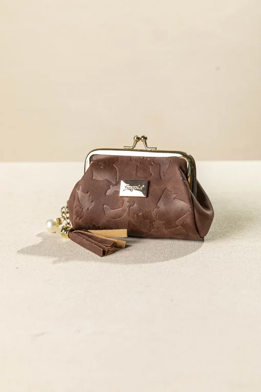 Κερματοθήκη πορτοφόλι με στόμιο PC05CR-cognac-creatures