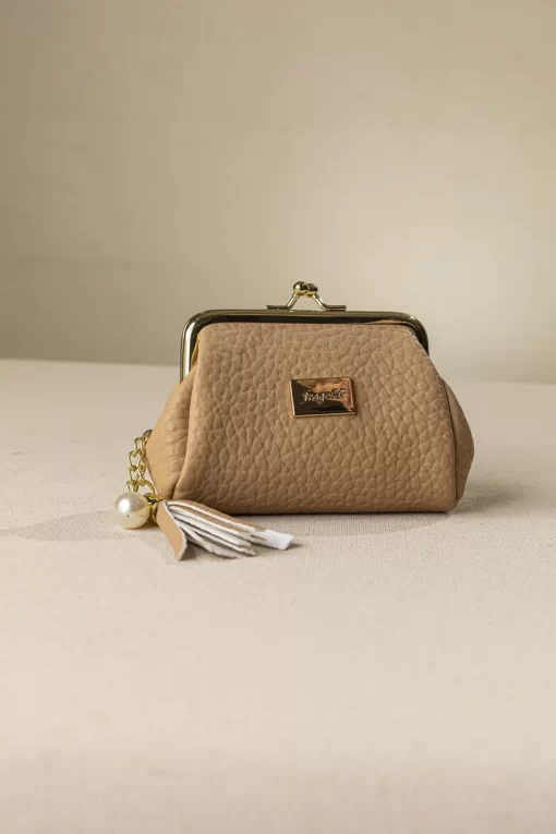 Κερματοθήκη πορτοφολάκι με στόμιο PC05-F-camel