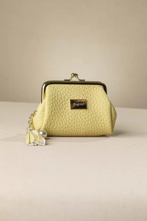 Κερματοθήκη Πορτοφολάκι με Στόμιο Ανοιχτό Κίτρινο PC05-F