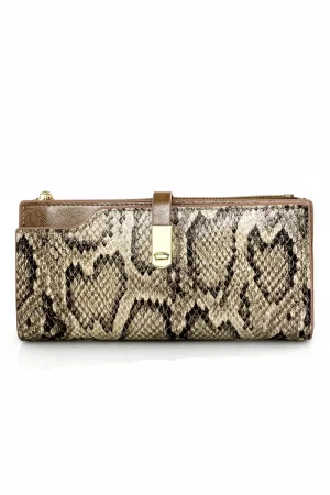 Fragola Μεγάλο Γυναικείο Πορτοφόλι PC336-beige-snake