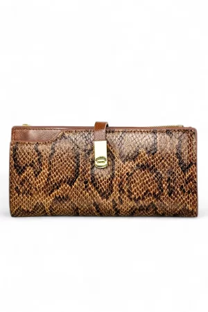 Fragola Μεγάλο Γυναικείο Πορτοφόλι PC336-cognac-snake