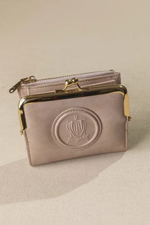 Μικρό πορτοφόλι Fragola με vintage στόμιο PC394 Μπεζ