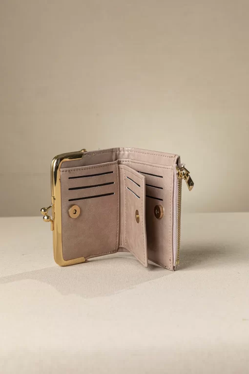 Μικρό πορτοφόλι Fragola με vintage στόμιο PC394 Μπεζ