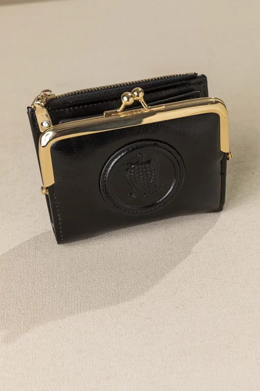 Μικρό πορτοφόλι με vintage στόμιο PC394-black