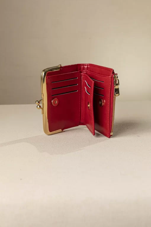 Fragola Μικρό Πορτοφόλι Με Vintage Στόμιο PC394-red