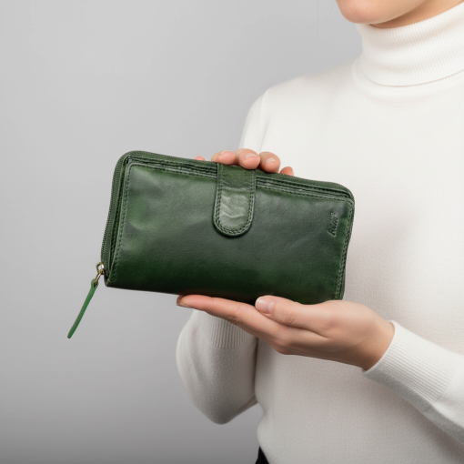 Δερμάτινο Γυναικείο Πορτοφόλι RCM Πράσινο R7711