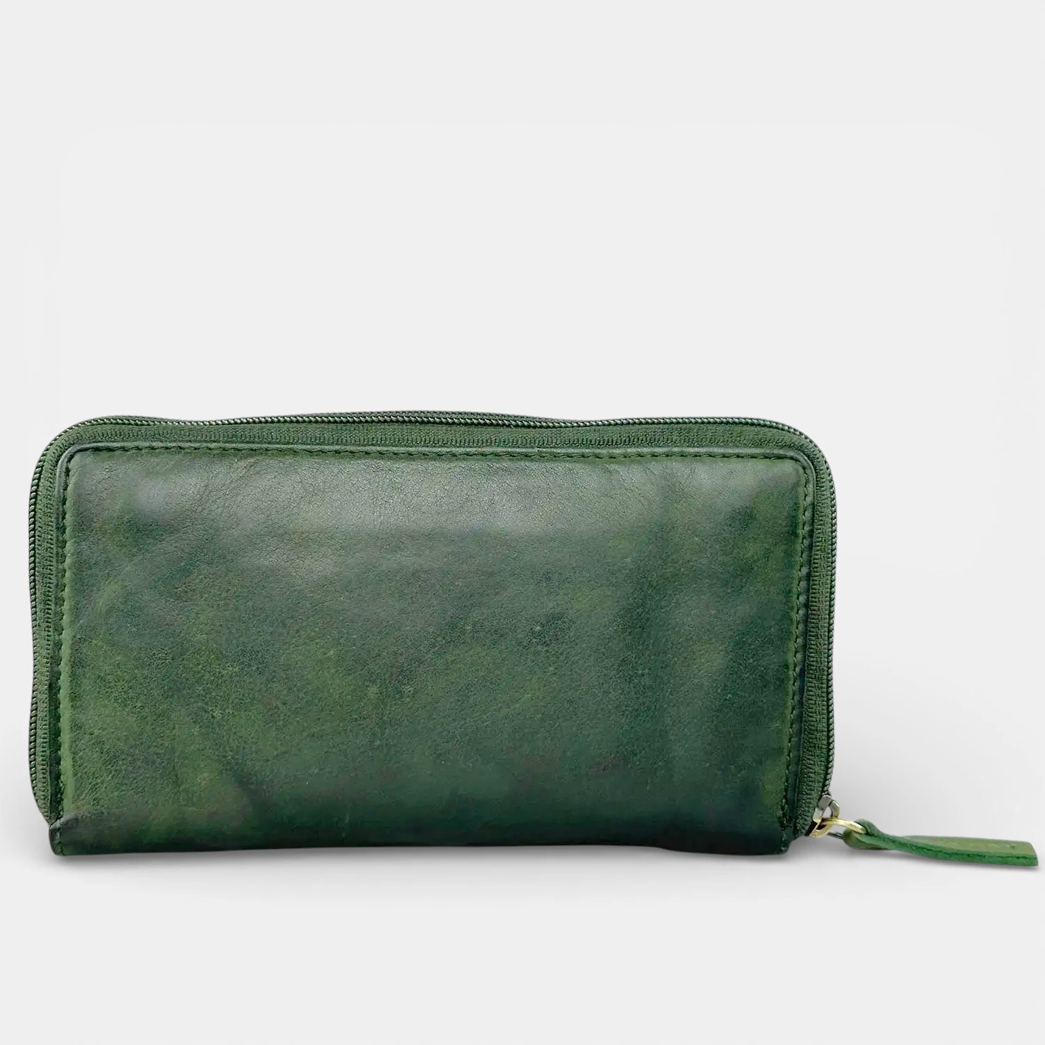 Δερμάτινο γυναικείο πορτοφόλι RCM πράσινο από μαλακό δέρμα με πολλές θήκες καρτών