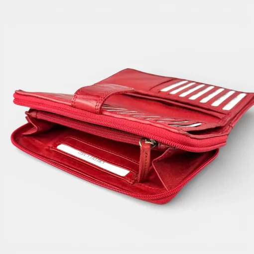 Δερμάτινο Γυναικείο Πορτοφόλι RCM Κόκκινο R7711