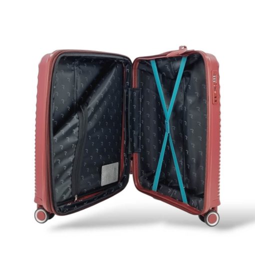 Rain Βαλίτσα Ταξιδίου Καμπίνας Σκληρή με 4 Ρόδες Ύψους 55εκ RB8018C-55 Μπορντό