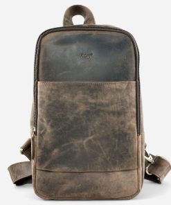 RCM Δερμάτινη Τσάντα στήθους Body bag RCM145 Καφέ Σκούρο