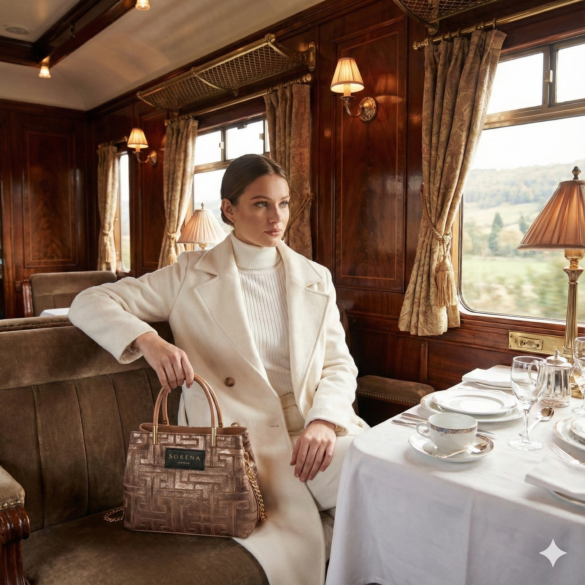 χειροποίητη τσάντα Sorena Galleria Calisti με red velvet επένδυση και αλυσίδα χιαστί