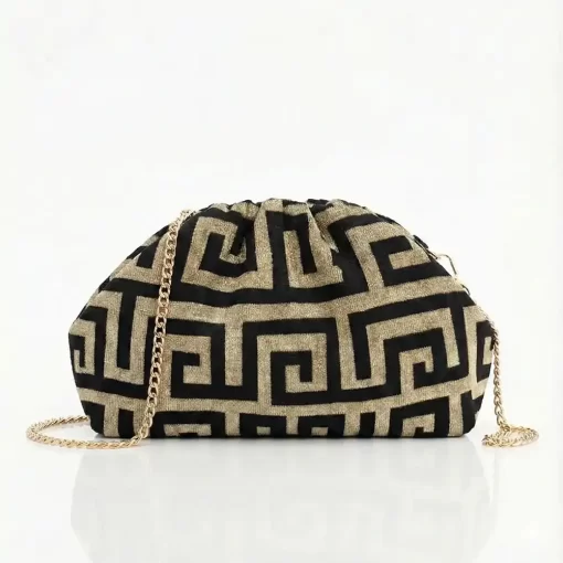 Sorena Handmade Γυναικεία Τσάντα Χειρός Velvet SBLB-0073-M005 Μαύρο