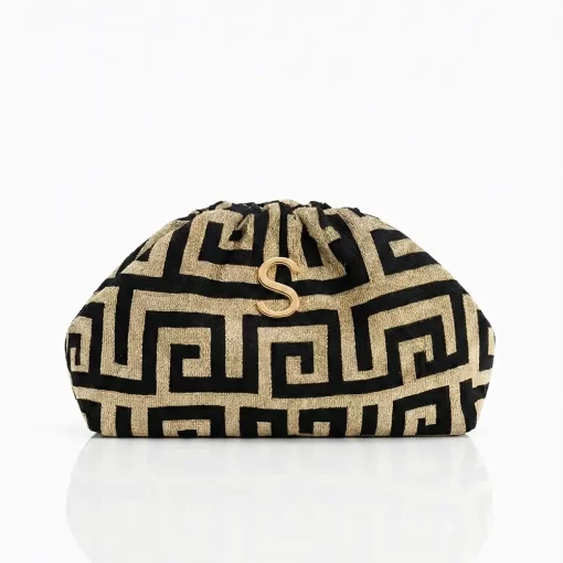 Sorena Handmade Γυναικεία Τσάντα Χειρός Velvet SBLB-0073-M005 Μαύρο