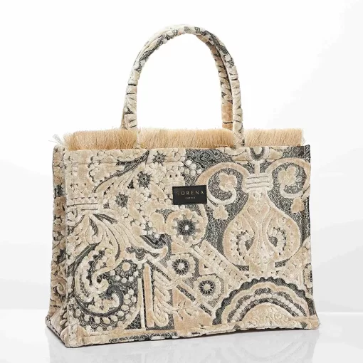 Sorena Handmade Γυναικεία Τσάντα Χειρός Angelina Large SBLT-0011-0013 Εκρού