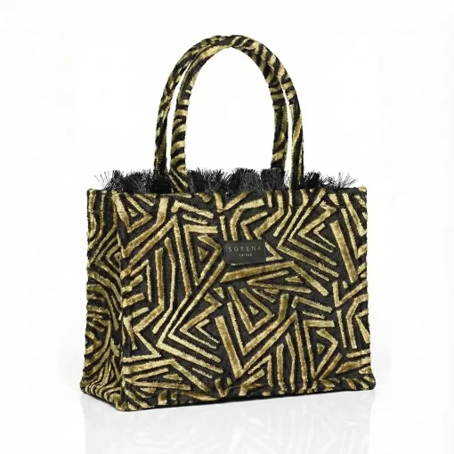 Sorena Handmade Γυναικεία Τσάντα Χειρός Sylvana Medium SBMT-0006-M002 Μαύρο