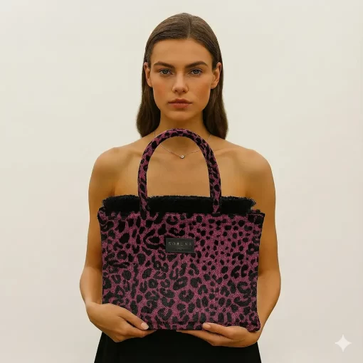 Sorena Handmade Γυναικεία Τσάντα Χειρός Velvet Medium SBMT-0014-AP01 Ματζεντα