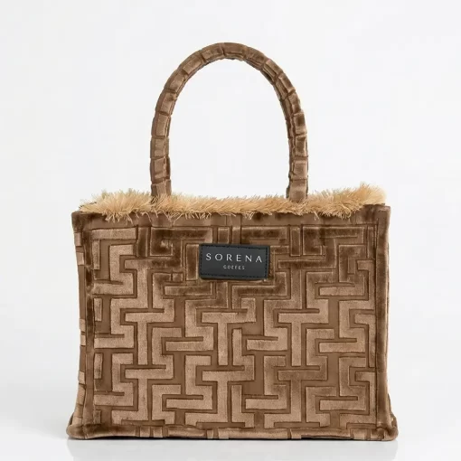 Sorena Handmade Γυναικεία Τσάντα Χειρός Calisti Medium SBMT-0071-0036 Μπεζ