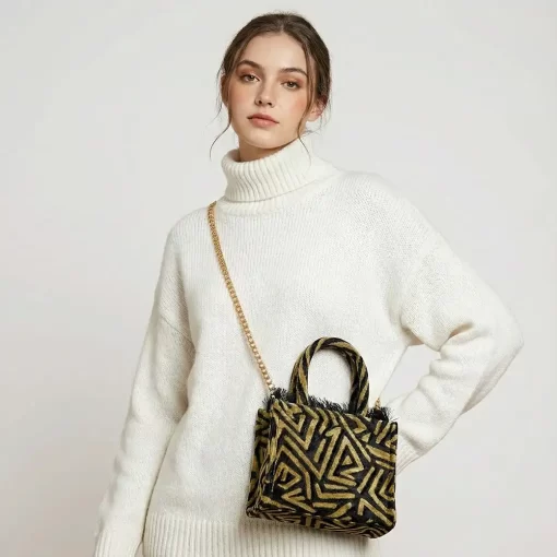 Sorena Handmade Γυναικεία Τσάντα Χειρός Sylvana Small SBST-0006-M002 Μαύρο