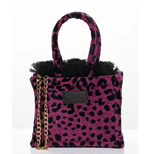 Sorena Handmade Γυναικεία Τσάντα Χειρός Velvet Small SBST-0014-AP01 Ματζεντα