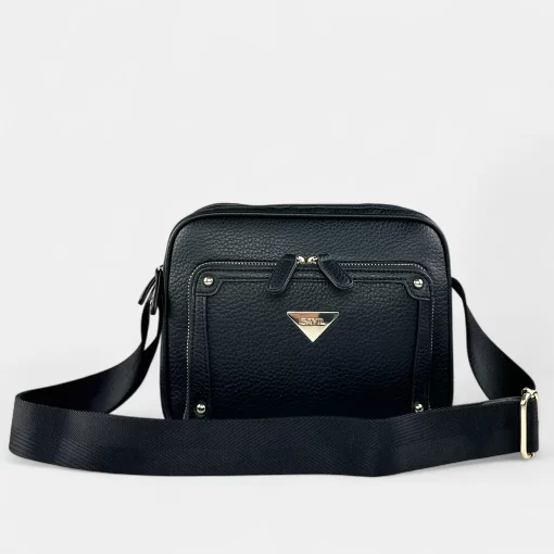 Γυναικεία τσάντα ώμου και χιαστί Savil Μαύρη SV001