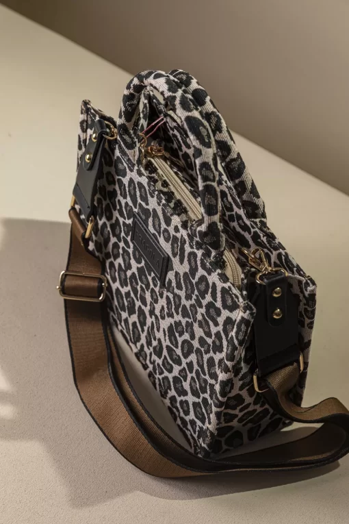 Γυναικεία Τσάντα Χειρός Χιαστί Fragola TEX-B114 Μπεζ Λεοπαρ