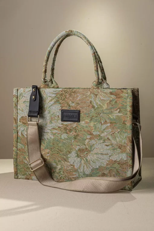 Γυναικεία Τσάντα Χειρός Χιαστί Fragola TEX-B115 Μπεζ Λουλούδια