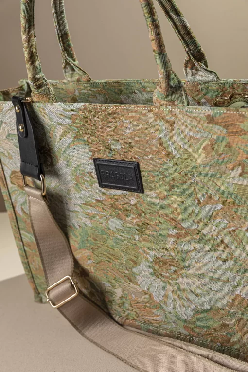 Γυναικεία Τσάντα Χειρός Χιαστί Fragola TEX-B115 Μπεζ Λουλούδια