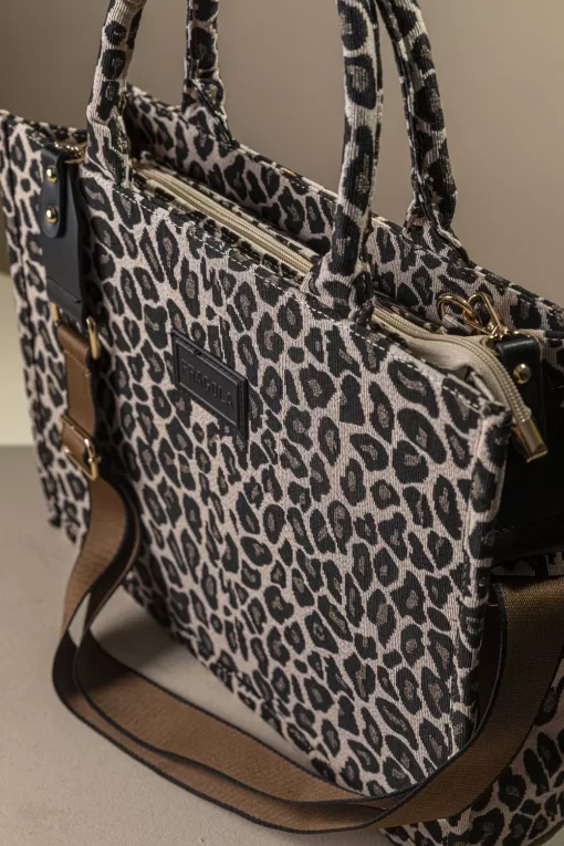 Γυναικεία Τσάντα Χειρός Χιαστί Fragola TEX-B115 Μπεζ Λεοπαρ